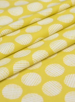 Хлопок стрейч (н) белый стилизованный горох на горчичном - в интернет-магазине тканей Тессутидея арт. 01-5842