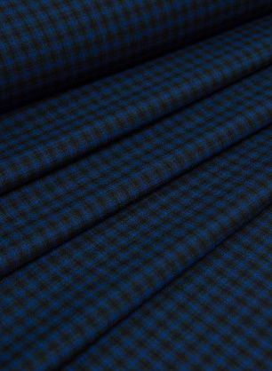 Костюмная (н) сине-черно-зеленая клетка - в интернет-магазине тканей Тессутидея арт. 05-3715