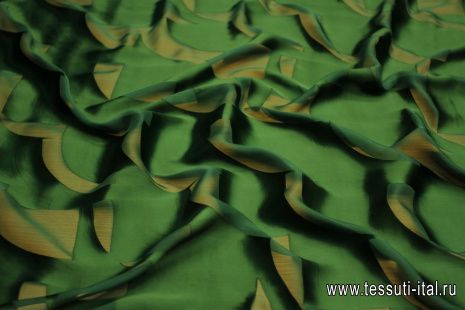 Плательная деворе (о) зеленая - итальянские ткани Тессутидея арт. 10-3102