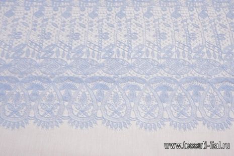 Кружевное полотно (о) голубое в стиле Scervino - итальянские ткани Тессутидея арт. 03-6703