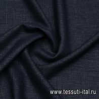 Костюмная шерсть с напылением (о) темно-синяя - итальянские ткани Тессутидея арт. 05-4756