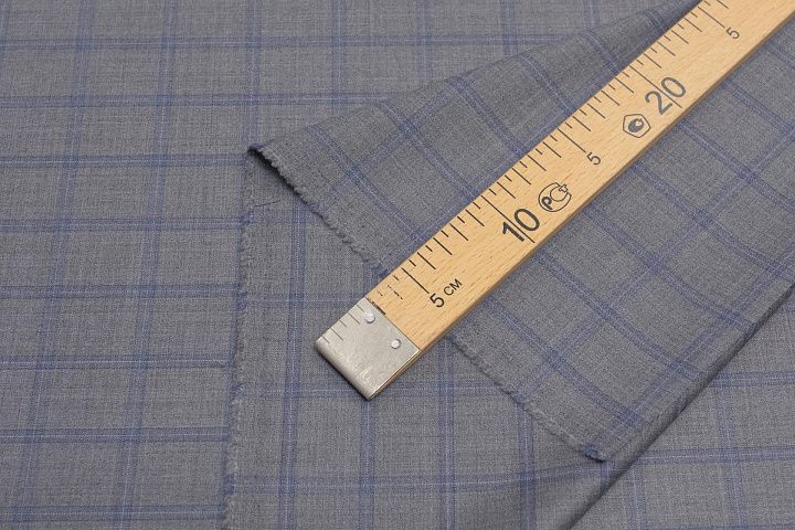 Костюмная (н) серо-синяя клетка в стиле Loro Piana - итальянские ткани Тессутидея арт. 05-4153