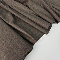 Костюмная шерсть (н) коричнево-терракотовая клетка - итальянские ткани Тессутидея арт. 05-5047