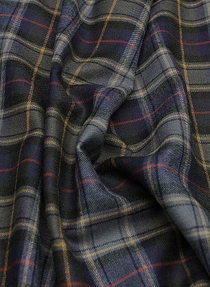 Костюмная (н) сине-серо-зеленая клетка с красно-желтой - в интернет-магазине тканей Тессутидея арт. 05-4480