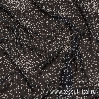 Шифон вискоза (н) молочные вкрапления на черном - итальянские ткани Тессутидея арт. 04-1485
