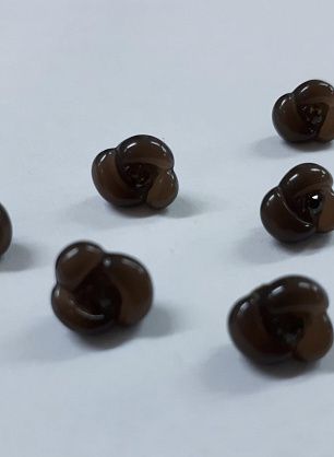 Пуговица комбинированная на ножке d-9мм коричневый цветок со стразом - в интернет-магазине тканей Тессутидея арт. F-4143