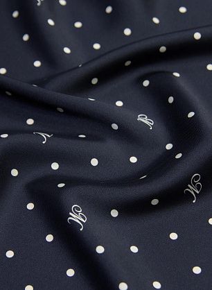 Плательная (н) белый горох и буквы на черном в стиле Monse - в интернет-магазине тканей Тессутидея арт. 03-6477