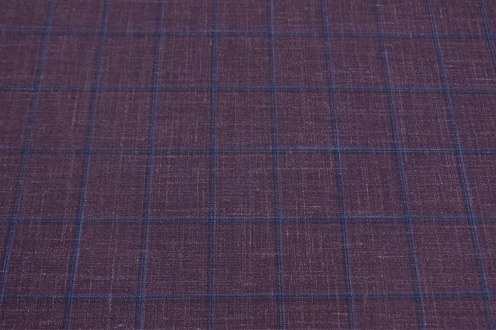 Костюмная (н) бордово-синяя клетка Loro Piana - итальянские ткани Тессутидея арт. 05-3967