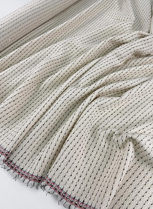 Шанель (н) черная полоска с пайетками на айвори - в интернет-магазине тканей Тессутидея арт. 03-7533