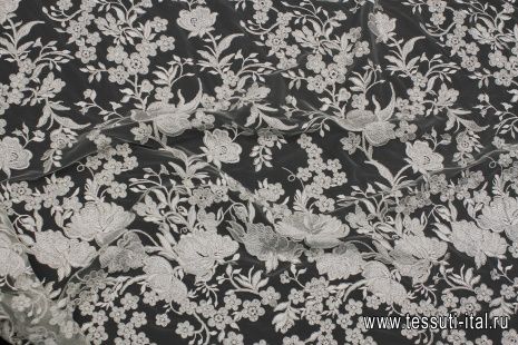 Кружевное полотно (о) светло-серое - итальянские ткани Тессутидея арт. 03-6952