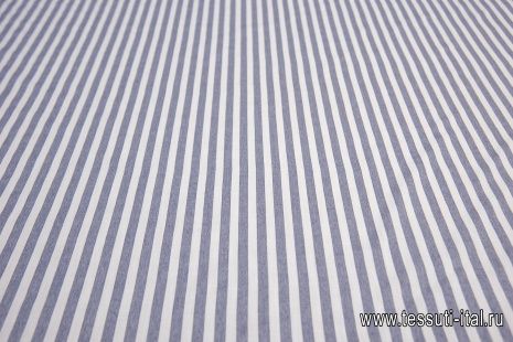 Лен (н) сине-белая полоска - итальянские ткани Тессутидея арт. 16-0635