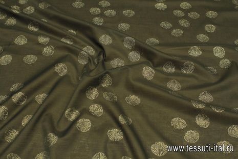 Батист (н) ракушки с напылением на хаки - итальянские ткани Тессутидея арт. 01-7240