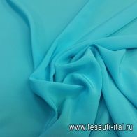 Крепдешин (о) голубой - итальянские ткани Тессутидея арт. 10-0781