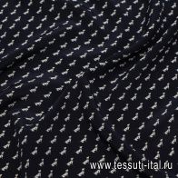 Крепдешин (н) собаки на темно-синем - итальянские ткани Тессутидея арт. 10-3491