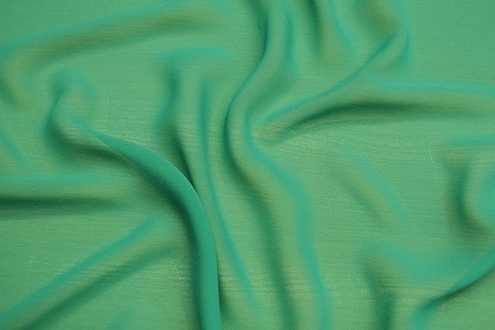 Шифон 50 г/м (о) ярко-зеленый  - итальянские ткани Тессутидея арт. 10-3151