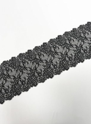 Кружево (о) черное ш-24см - в интернет-магазине тканей Тессутидея арт. 03-7590