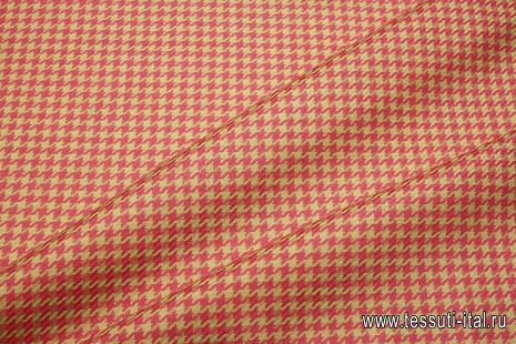 Костюмная (н) бежево-розовая гусиная лапка - итальянские ткани Тессутидея арт. 05-4705