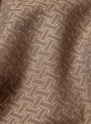 Хлопок для тренча с водоотталкивающим покрытием (н) бежево-коричневый геометрический орнамент - в интернет-магазине тканей Тессутидея арт. 01-7806