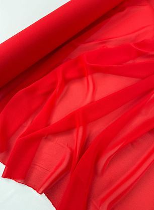 Шифон (о) красный - в интернет-магазине тканей Тессутидея арт. 10-4888