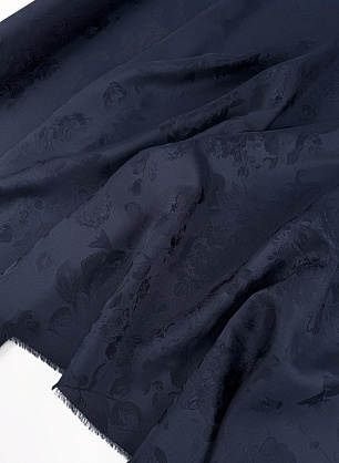 Жаккард (н) темно-синий цветочный рисунок на темно-синем - в интернет-магазине тканей Тессутидея арт. 04-1854