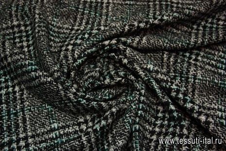 Костюмная (н) черно-серо-зеленая ш-150см - итальянские ткани Тессутидея арт. 05-2232