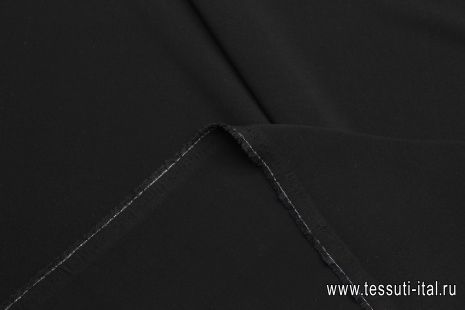 Плательная кади шелк с вискозой (о) черная - итальянские ткани Тессутидея арт. 10-3618