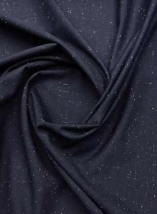 Хлопок для тренча с водоотталкивающим покрытием (н) темно-синий с белыми вкраплениями - в интернет-магазине тканей Тессутидея арт. 01-7735