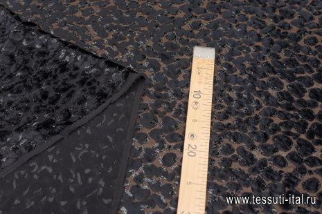 Панбархат (о) черный с люрексом - итальянские ткани Тессутидея арт. 10-2676