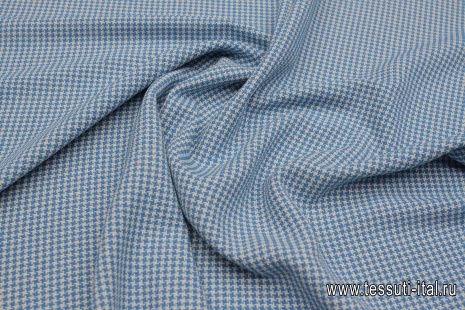 Шанель (н) бело-голубая стилизованная гусиная лапка - итальянские ткани Тессутидея арт. 01-7227
