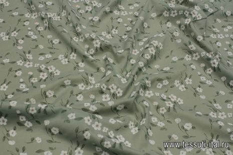 Батист (н) цветочный рисунок на мятном - итальянские ткани Тессутидея арт. 01-7251