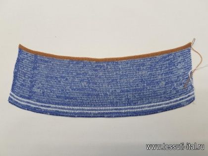 Подвяз бело-голубой меланж  6*-21см - итальянские ткани Тессутидея арт. F-3258