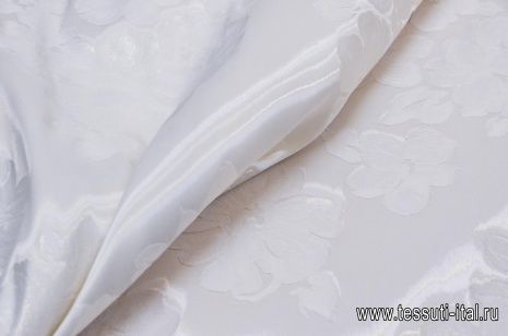 Органза с люрексом (о) белый цветочный орнамент на белом Armani - итальянские ткани Тессутидея арт. 03-5555