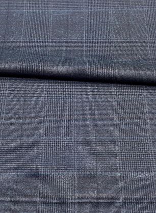 Костюмная (н) коричнево-бирюзовая клетка - в интернет-магазине тканей Тессутидея арт. 05-3058