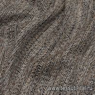 Плательная шерсть букле (н) бежево-черная - итальянские ткани Тессутидея арт. 17-1018