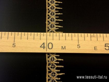 Кружево макраме с люрексом (о) золотое ш-3см - итальянские ткани Тессутидея арт. 03-4631