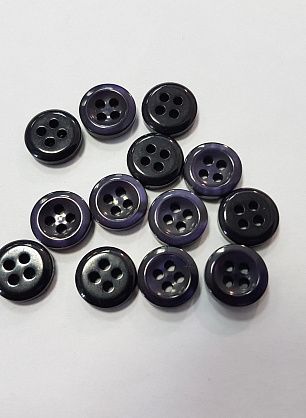 Пуговица пластик 4 прокола d-11мм темно-фиолетовая - итальянские ткани Тессутидея F-4876