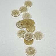 Пуговица пластик 4 прокола d-18мм бежевая меланж - итальянские ткани Тессутидея арт. F-7116