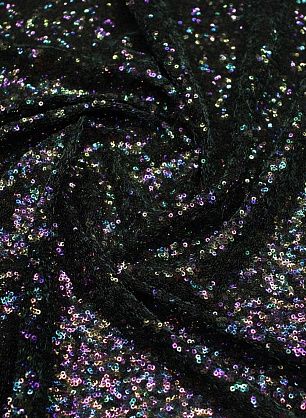 Плательная сетка расшитая пайетками (н) фиолетово-зеленая - в интернет-магазине тканей Тессутидея арт. 03-7076