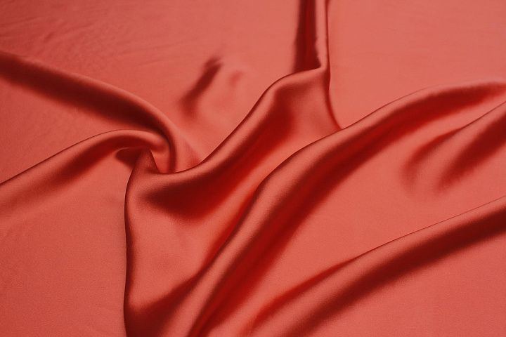 Плательная кади 130 г/м (о) темно-лососевая - итальянские ткани Тессутидея арт. 03-6868