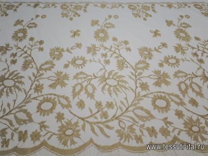 Кружевное полотно с люрексом (н) айвори с золотом Solstiss - итальянские ткани Тессутидея арт. 03-5375