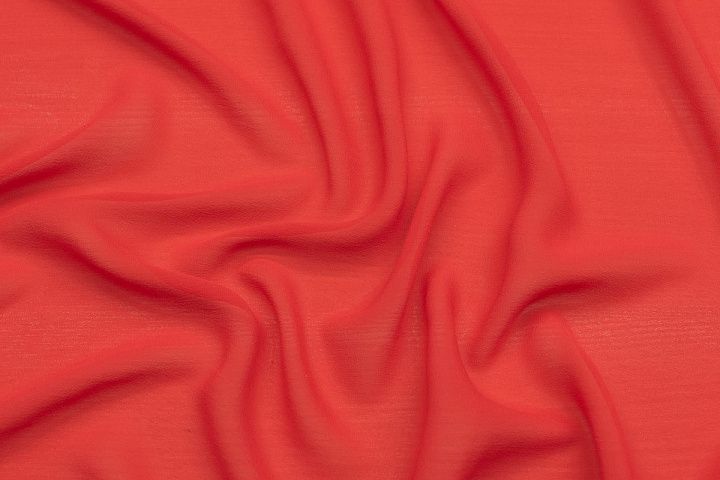 Шифон (о) красный - итальянские ткани Тессутидея арт. 10-2809
