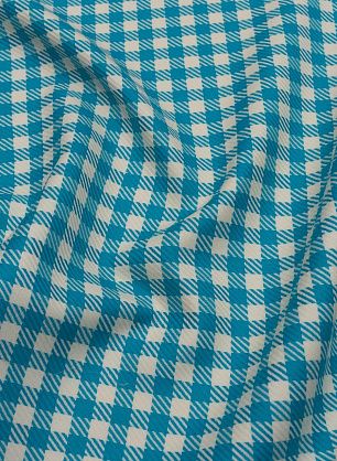 Костюмная продублированная (н) бело-бирюзовая стилизованная клетка - в интернет-магазине тканей Тессутидея арт. 05-4415