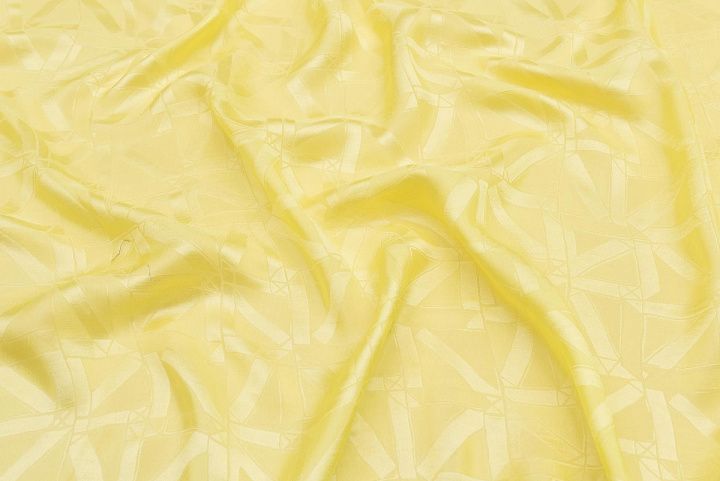 Шелк жаккард (о) ярко-желтый - итальянские ткани Тессутидея арт. 10-2760