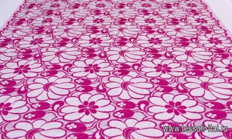 Кружевное полотно (н) бело-розовое Solstiss - итальянские ткани Тессутидея арт. 03-5993