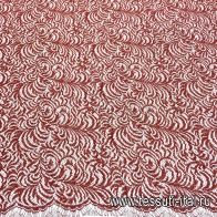 Кружево (о) темно-красное Solstiss - итальянские ткани Тессутидея арт. 03-5072