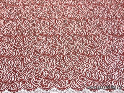 Кружево (о) темно-красное Solstiss - итальянские ткани Тессутидея арт. 03-5072