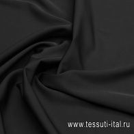 Плательная репс стрейч (о) черная - итальянские ткани Тессутидея арт. 04-1613