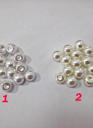 Пуговица пластик на ножке d-12мм жемчужина белая, молочная - в интернет-магазине тканей Тессутидея арт. F-6643