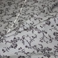 Шелк дама (н) серо-коричневый орнамент на сером ш-100см Lanvin - итальянские ткани Тессутидея арт. 02-5546
