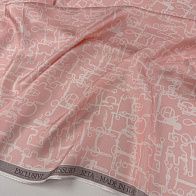 Шелк твил (н) белый рисунок на светло-розовом - итальянские ткани Тессутидея арт. 10-4868